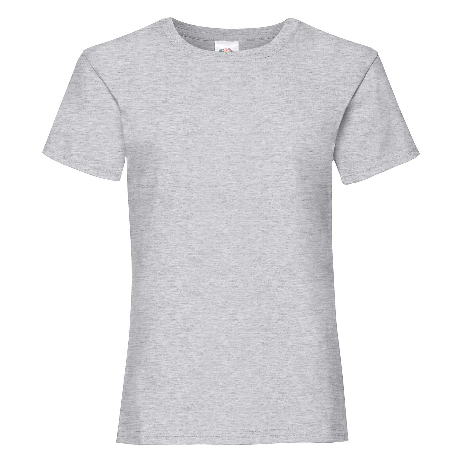 FRUIT OF THE LOOM Girl's Valueweight T Shirt, Heather Gray, 7-8 Years UK