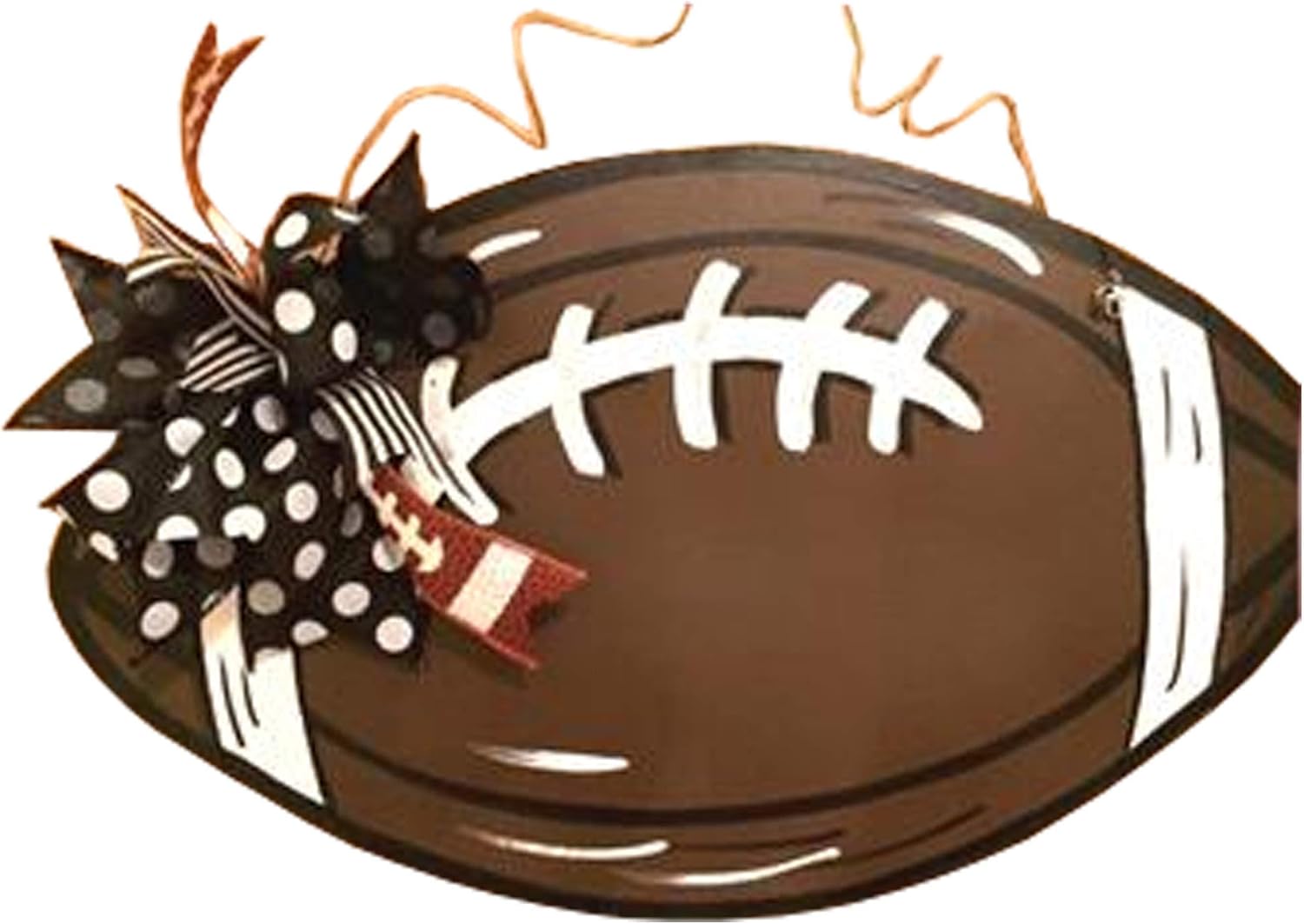 Football Cutout Unfinished Wood Sports Themed Locker Room Door Hanger MDF Shape Canvas Style 1