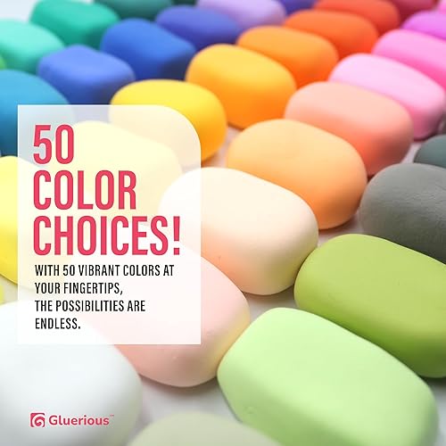 Miniatura 2 de Arcilla seca al aire para niños y adultos - Kit de arcilla mágica para modelar 50 colores vibrantes, 100 ojos saltones y material suave y seguro,