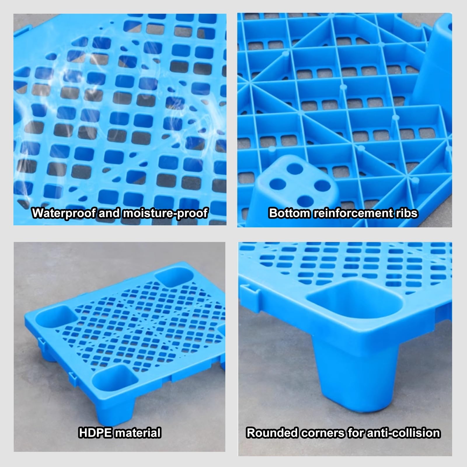 Pallet in Plastica Impilabili, Pallet Leggero con Griglia Traspirante Bancale Plastica per Cucina, Supermercato, Ristorante, Magazzino, Cantina(50x35cm/20x14inch)