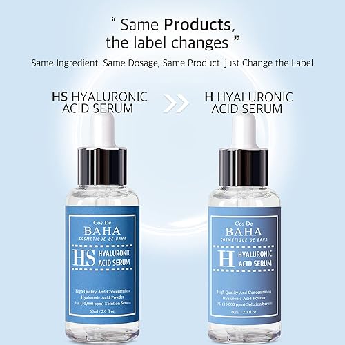 Miniatura 7 de Cos De BAHA Suero hialurónico de 2 onzas líquidas, hialuronato de sodio puro, 10,000 ppm, suero facial hidratante para piel seca y deshidratada,