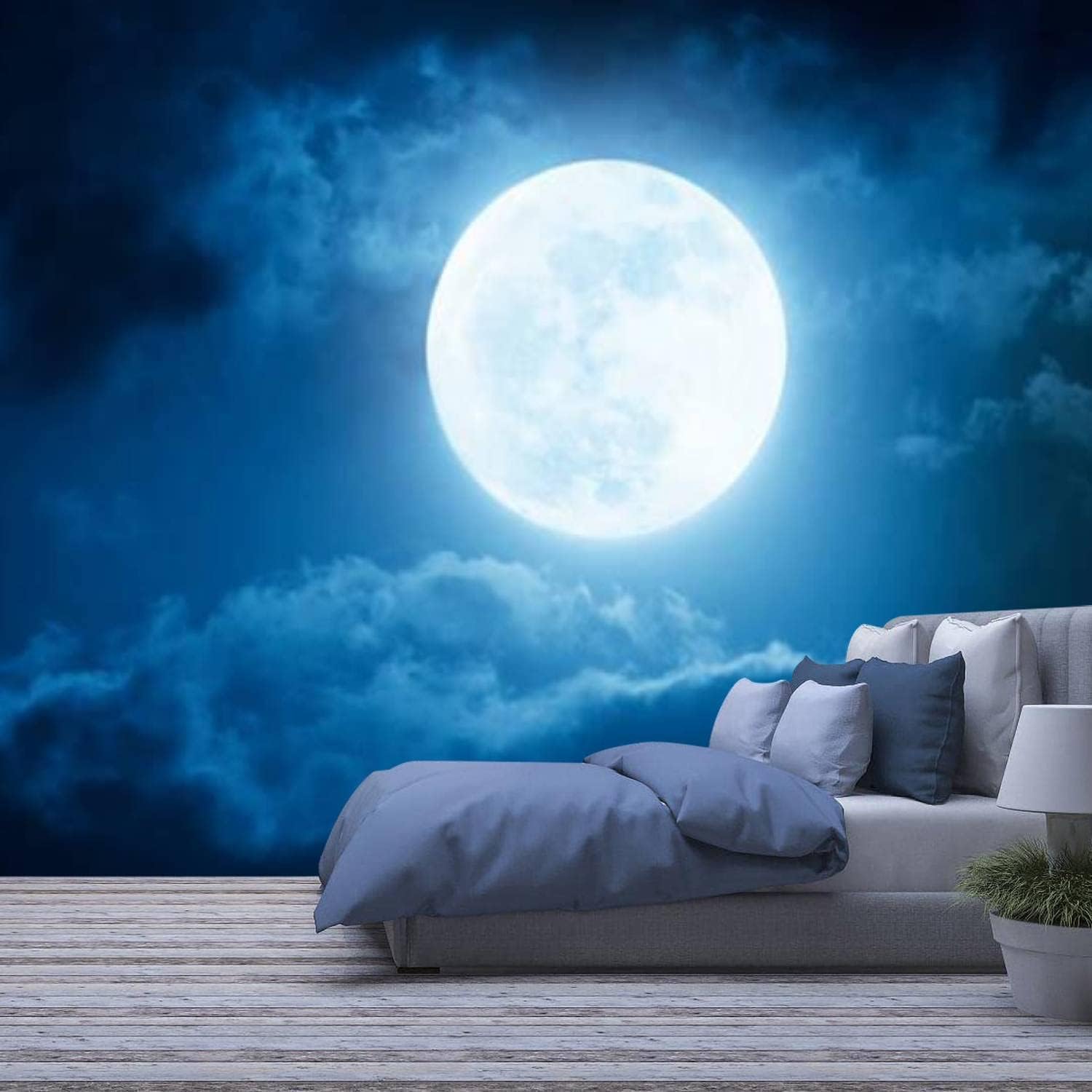 Papier peint de nuit photo peintures murales 3D paysage de lune salon hôtel