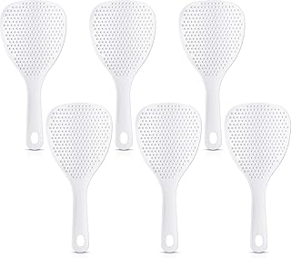Sponsored Ad - 6 Pieces rice spoon paddle plastic Non Stick white Japanese rice cooking scoop Spatula,7.5 Inches