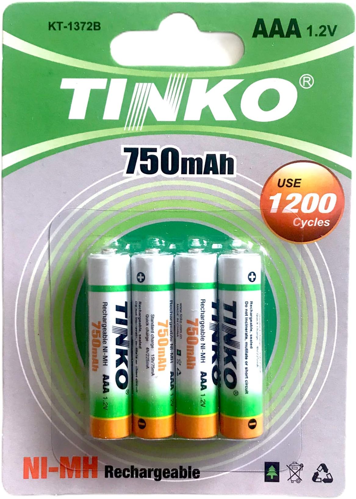 4 x AAA 750mAh 1.2v RECHARGEABLE NI-MH BATTERIES FOR CORDLESS PHONE ...