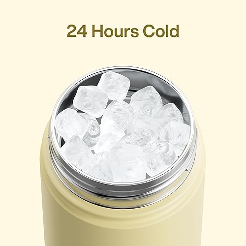 Miniatura 790 de ENCOOL Botella de agua aislada con popote, de acero inoxidable, a prueba de fugas, sin BPA, al vacío de doble pared que se mantiene fría durante 24