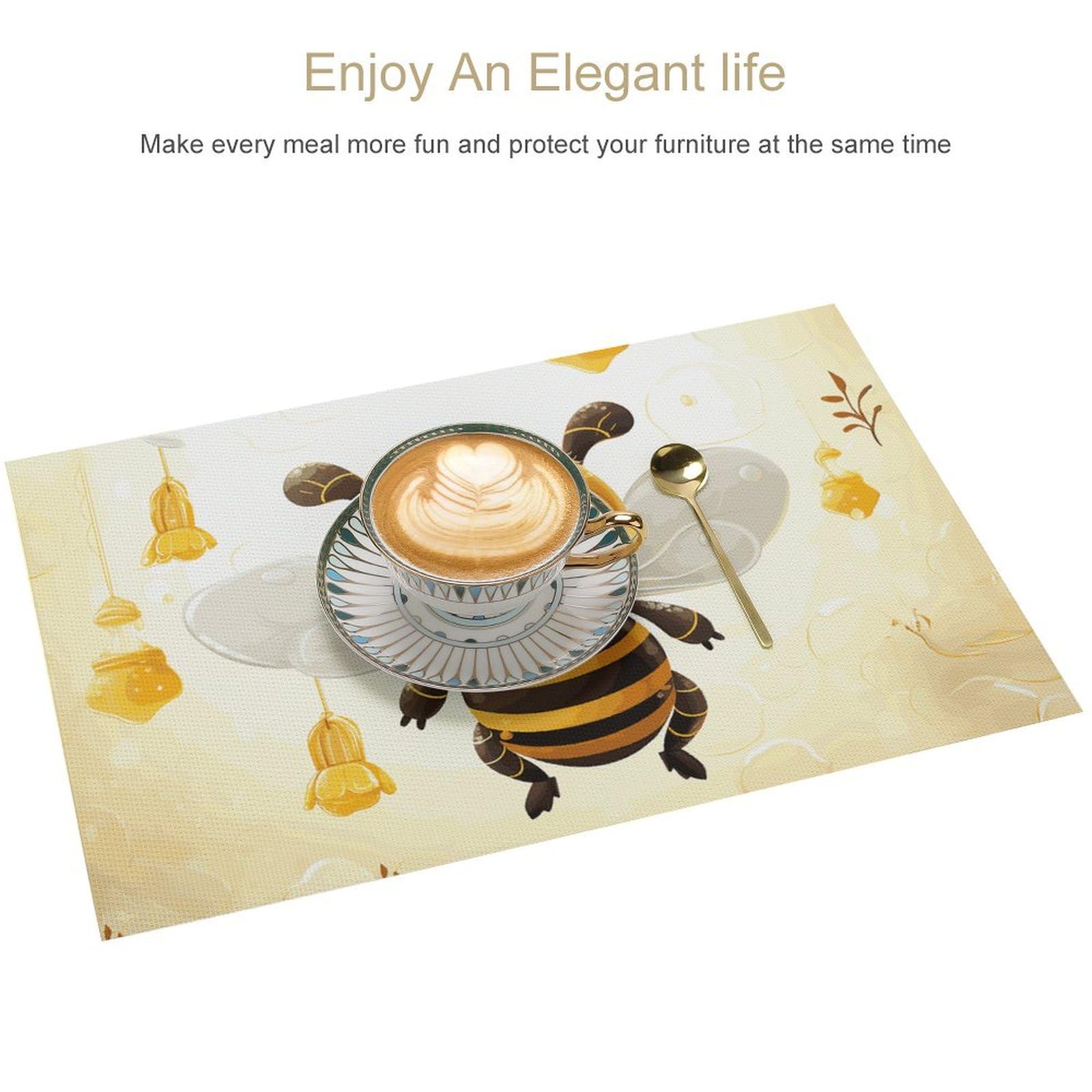 Set di 6 tovagliette all'americana in PVC, lavabili, resistenti al calore, antiscivolo, impermeabili, per interni ed esterni, tavolo da pranzo, cucina, vacanze, feste, 6 pezzi