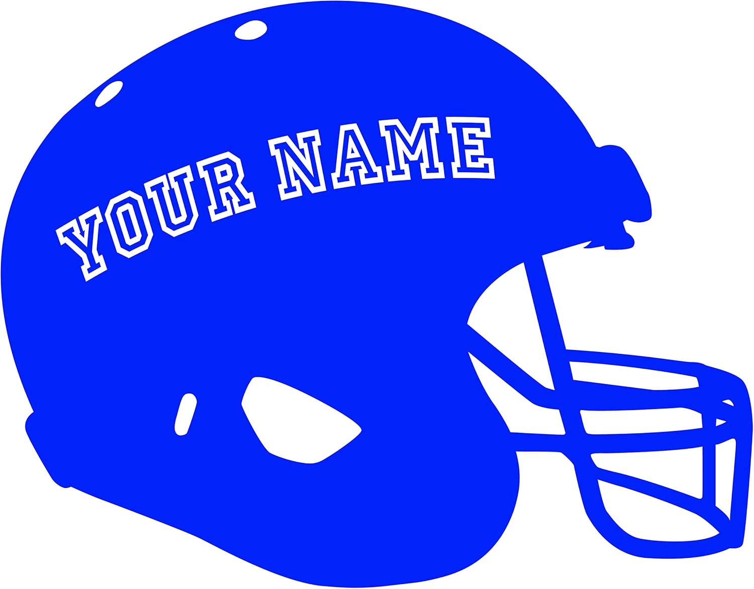 VWAQ Custom Football Helmet Wall Sticker Personalized Name Sports Decal Vinyl
