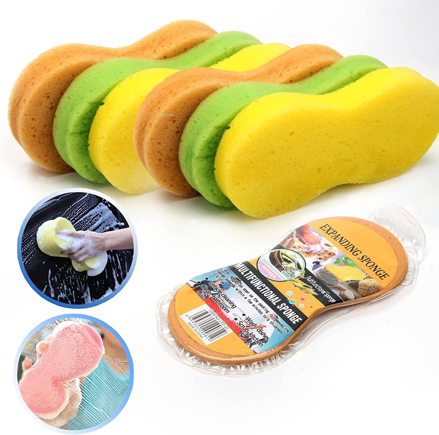 NGI Store Large Vacuum Compressed Sponge Car Wash Magic Cleaning Tool