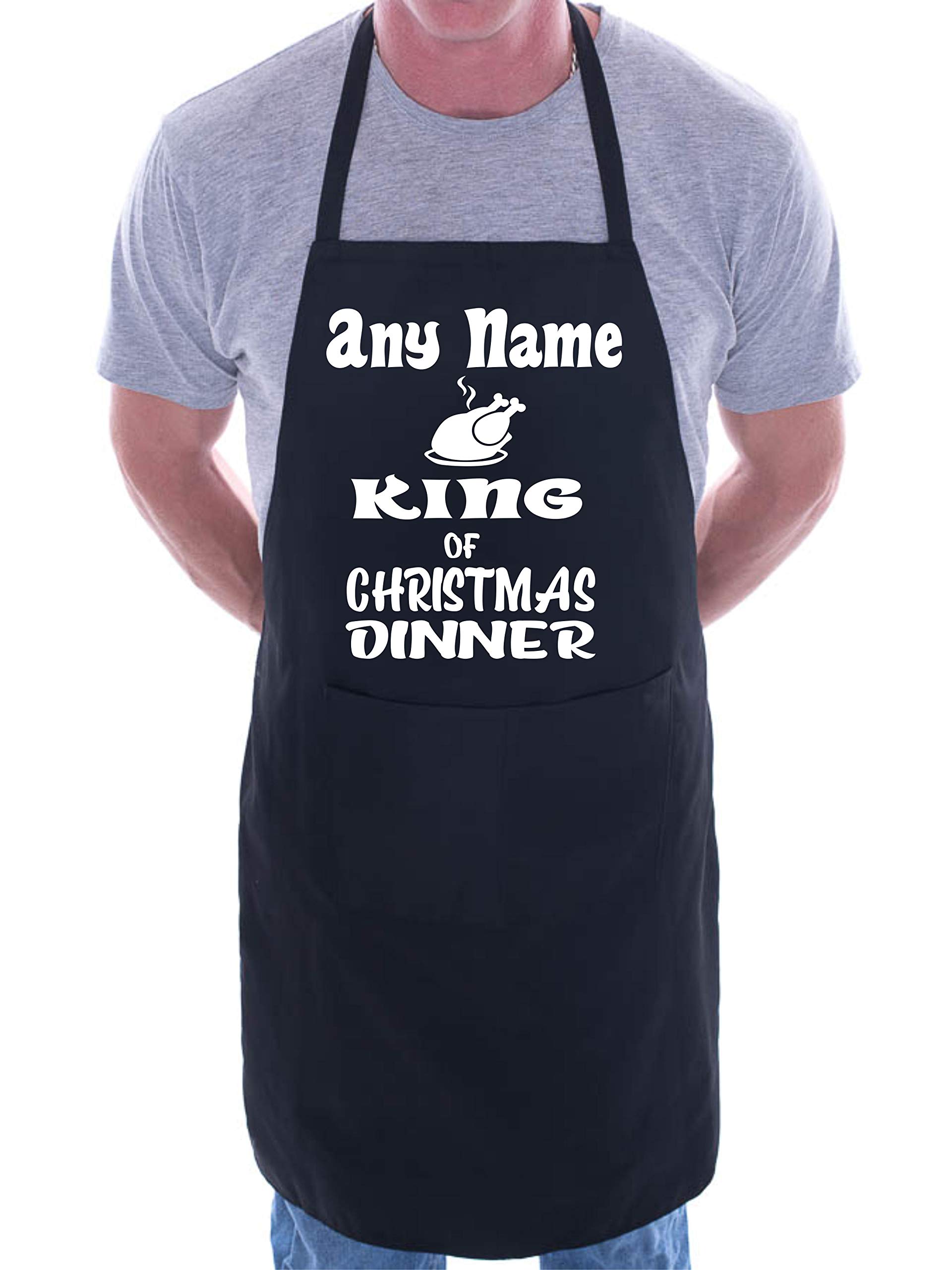 Print4u Black Any Name King Of Christmas Dinner Personalised Chef Bbq Apron