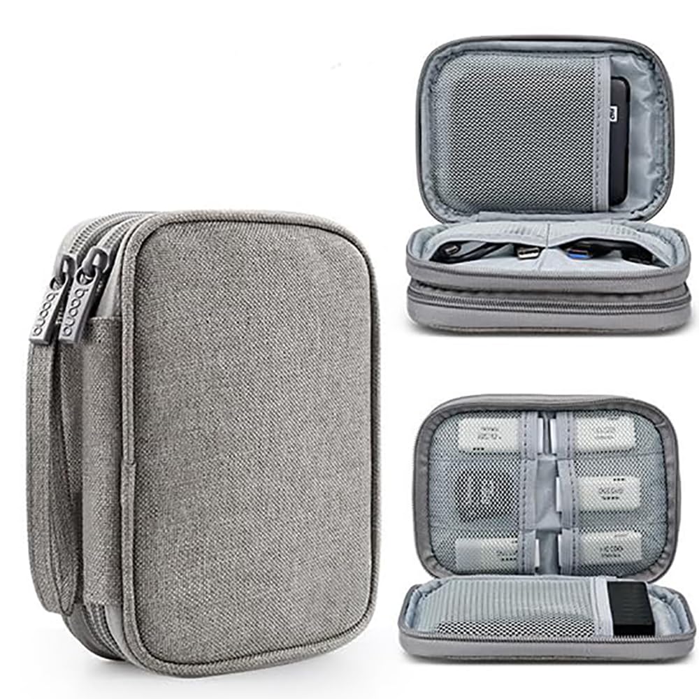 ZORBES Carrying Case For Ssd Hard Drive Storage Bag Double Layer Carrying Case For Two 2.5 Inch Ssd Hard Drive Oxford Cloth Accessory Bag, Not Include Ssd & Accessories, grey