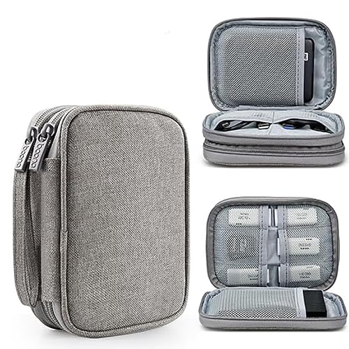 ZORBES Carrying Case For Ssd Hard Drive Storage Bag Double Layer Carrying Case For Two 2.5 Inch Ssd Hard Drive Oxford Cloth Accessory Bag, Not Include Ssd & Accessories, grey