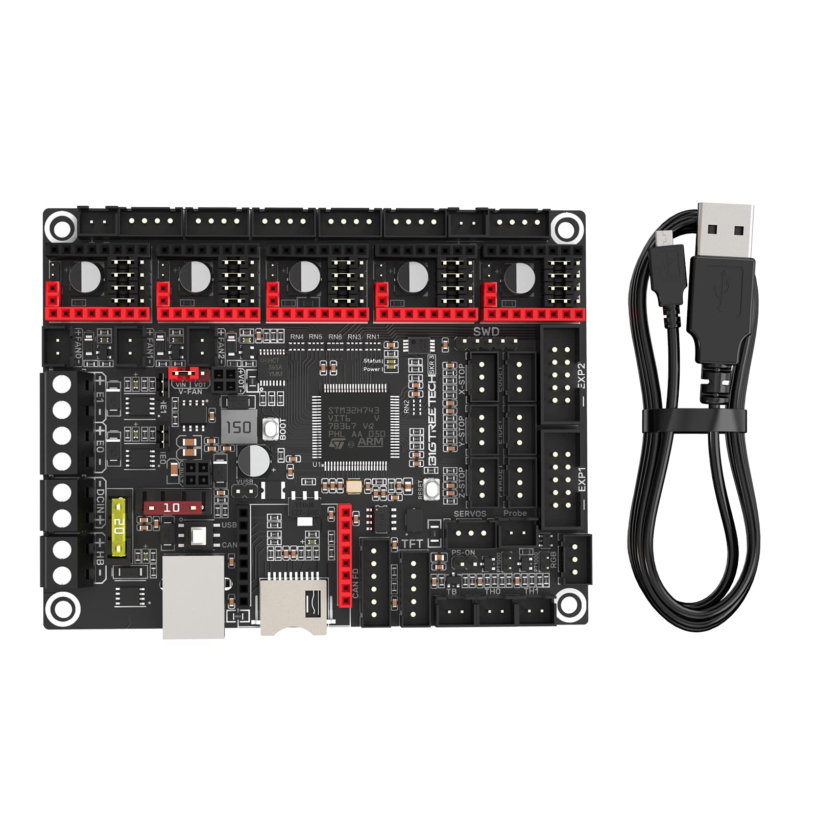 BTT SKR 3 32-bit 3D Printer Motherboard, It is Upgrade of SKR 2 SKR V1.4/Turbo,Support TMC2209/TMC22