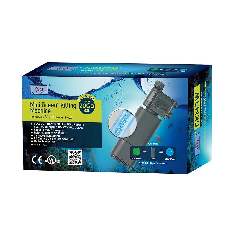 Esterilizador UV interno para aquário AA GKM3W com bomba, 50 GPH, AAUV3W-B