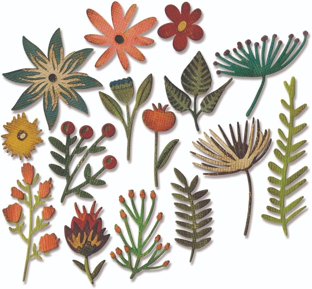 Sizzix Thinlits Die Set 15PK - Funky Floral #3