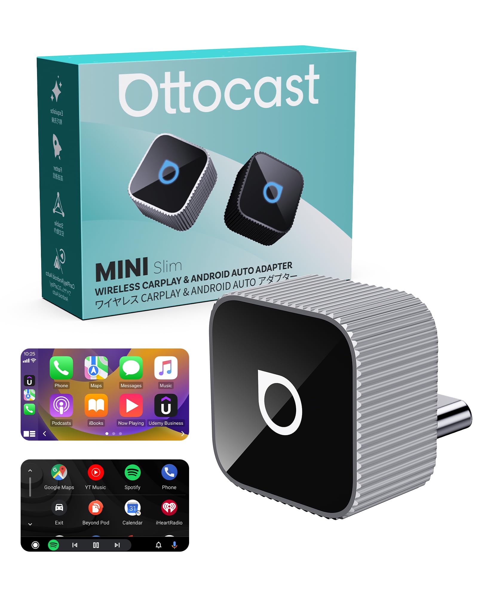 【新品未使用品】Ottocast Screen CarPlay OTTOCAST MINI 3.0 Slim 2025 Upgrade Wireless CarPlay Adapter