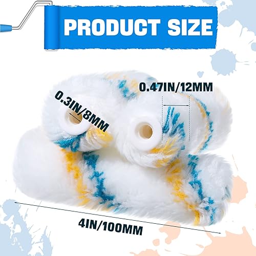 Miniatura 2 de 100 piezas de mini rodillos de pintura a granel pequeños para siesta de rodillos domésticos para pintura de casa, manualidades, kit de herramientas