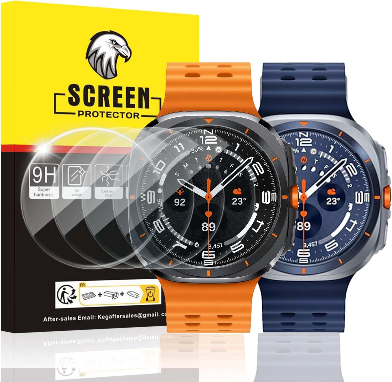 SPGUARD 4 Pack for 2025/2024 Galaxy Watch Ultra 47mm Screen Protector, Tempered Glass, 9H Hardness, Anti Scratch, Bubble Free for Samsung Galaxy Watch Ultra 7 47mm(NOT for Others Models)