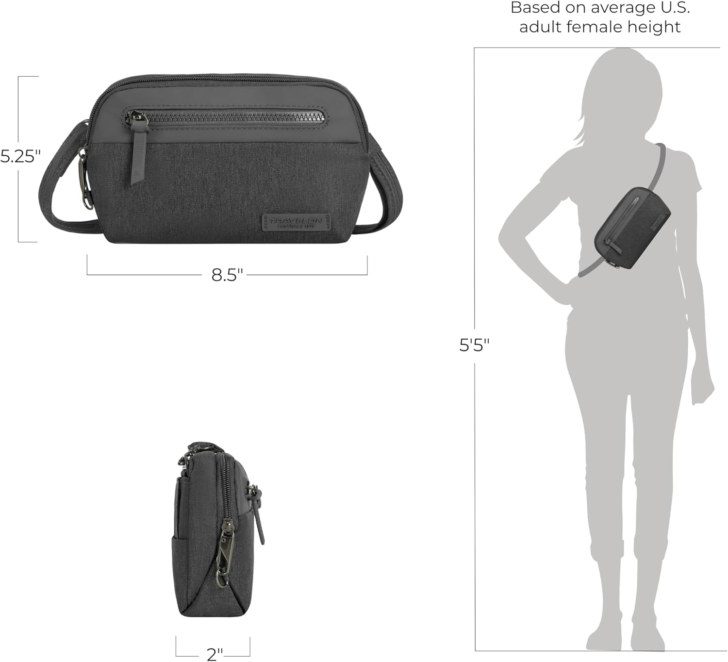 Travelon Anti-Theft Metro Convertible Small Crossbody Bag