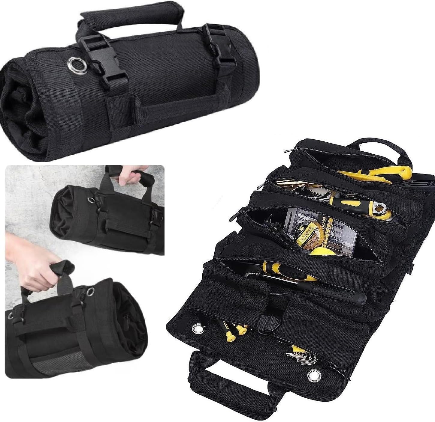 Roll Up Car Tool Bag for Buick Lesabre 2000 2001 2002 2003 2004 2005, Easy-Access, Heavy Duty Portable Tool Storage Organizers, Dad Men Mechanic Electrician Welding Birthday Gift
