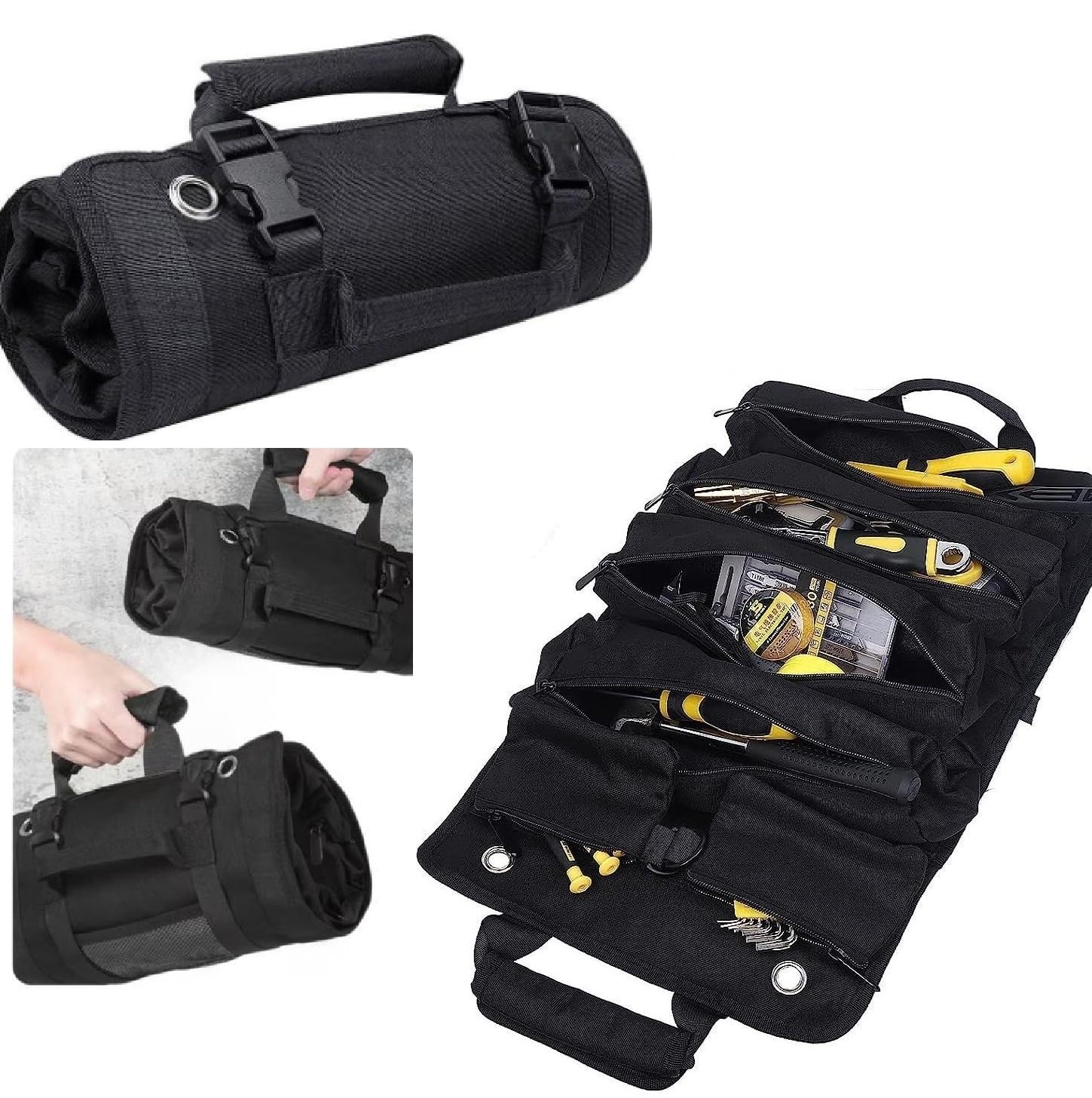 Roll Up Car Tool Bag for Buick Lesabre 2000 2001 2002 2003 2004 2005, Easy-Access, Heavy Duty Portable Tool Storage Organizers, Dad Men Mechanic Electrician Welding Birthday Gift