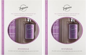 Designer Fragrances Mysterious Female Twin Gift Set - Includes 2 x 100ml Body Spray Deodorant Cans, 2 x 50ml Women’s Eau De Parfum Sprays - For Instant Freshness on The Go - Long Lasting Smells