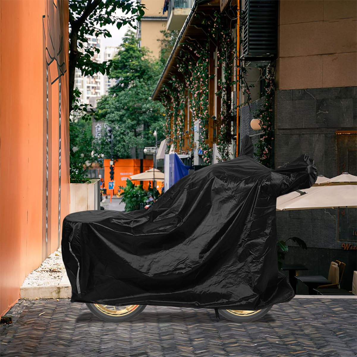 Couverture de Voiture Stockage de Housse de Anti-Pluie Housse de Pluie pour siège de Couverture de Housse de Protection Housses de Tissu Oxford Black NIYANGLE