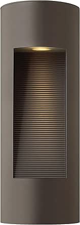 Hinkley Luna Medium Wall Mount Outdoor Lantern, Half Moon, Aluminum, Etched Glass Lens, ADA, Dark Sky Compliant, Bronze Finish
