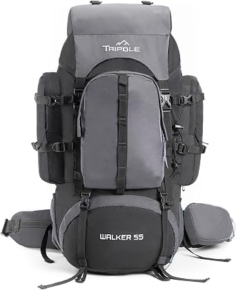 Tripole Walker 65 Litres Rucksack | Internal Frame With Metal Rod | Rain Cover | Bottom Opening | Laptop Section