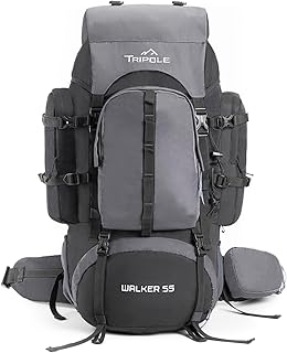 Tripole Walker 65 Litres Rucksack | Internal Frame With Metal Rod | Rain Cover | Bottom Opening | Laptop Section