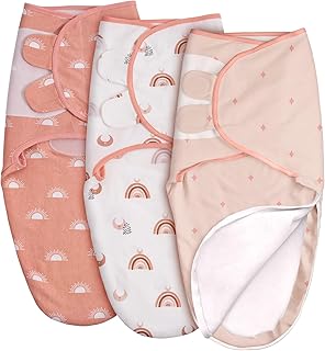 GLLQUEN BABY Pucksack Baby 0-3 Monate mit Reißverschluss,100% Bio-Baumwolle Baby Schlafsäcke für Neugeborene,Oeko-tex100 Schlafsack für Kleinkinder,Unisex 3er Pack Wickel