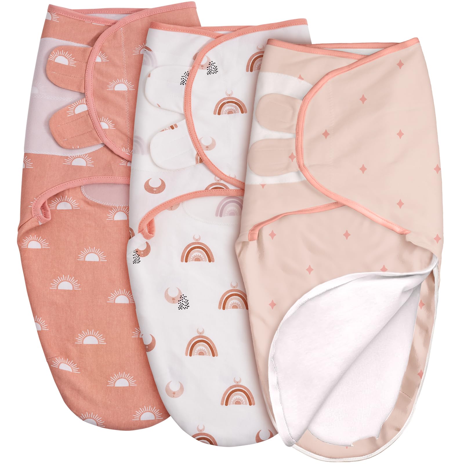 GLLQUEN BABY Pucksack Baby 0-3 Monate mit Reißverschluss,100% Bio-Baumwolle Baby Schlafsäcke für Neugeborene,Oeko-tex100 Schlafsack für Kleinkinder,Unisex 3er Pack Wickel