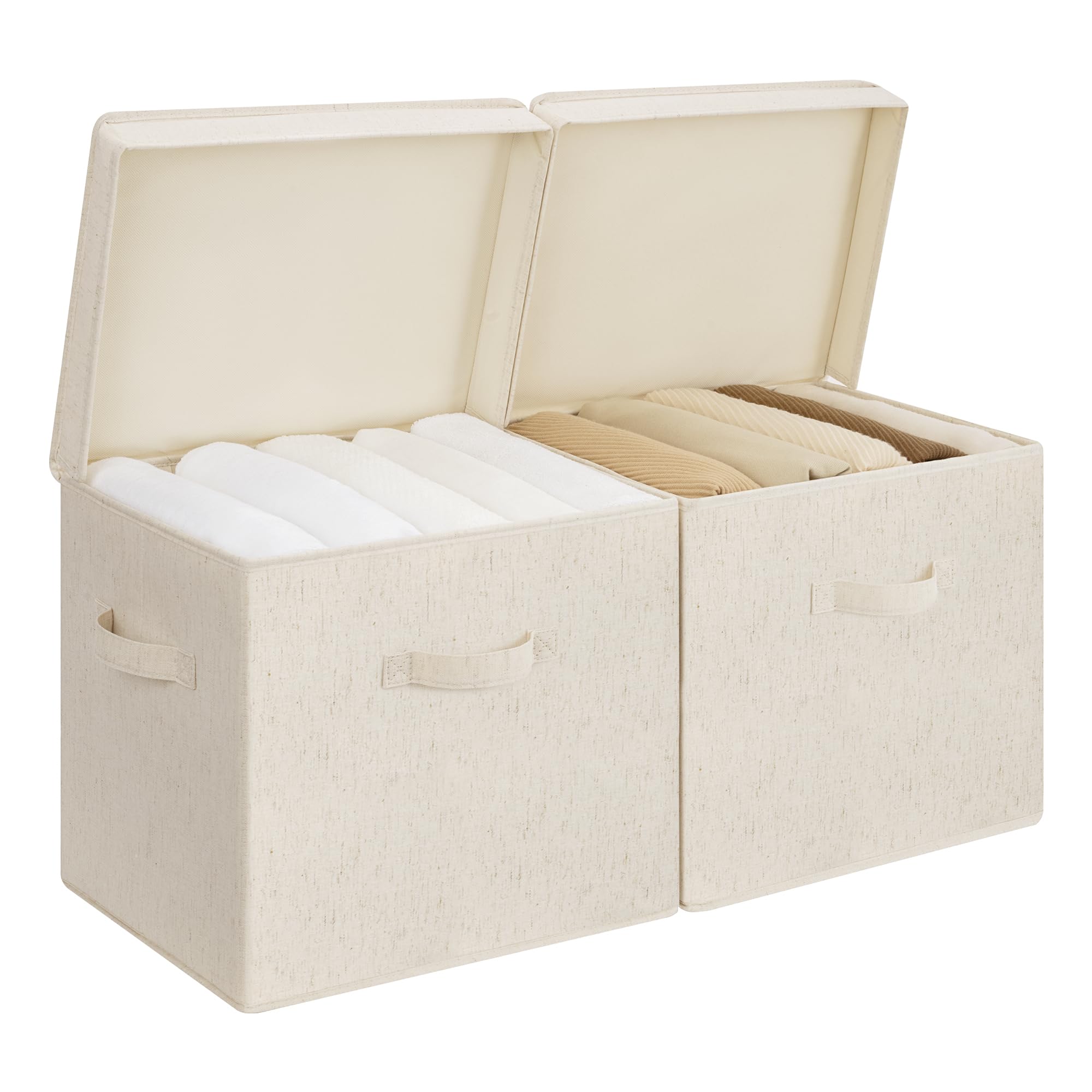 StorageWorks Storage Bins with Lids, Fabric Closet Storage Bins, Large