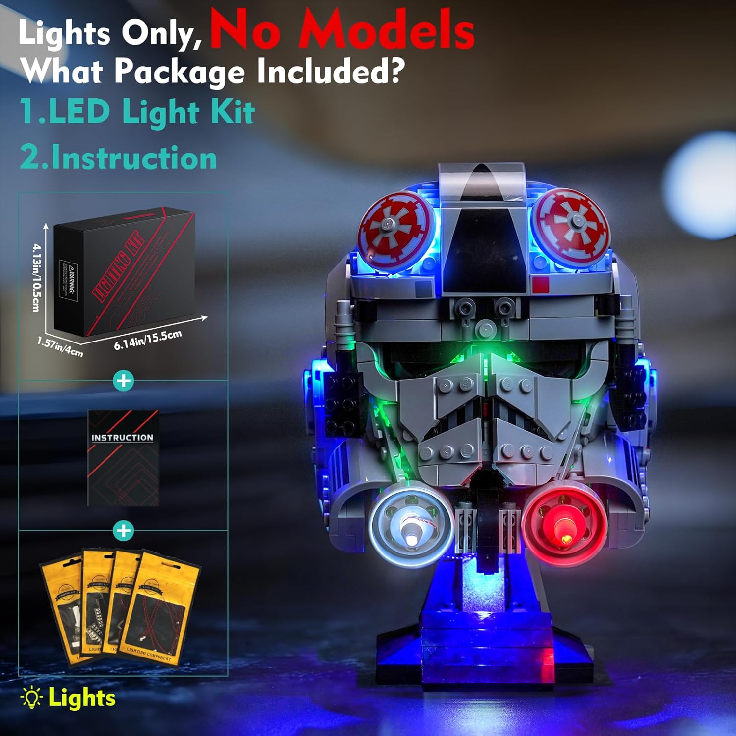 Light kit Compatible with Lego 75429 at- at Driver Helmet - No Model Only, Lighting Accessories Compatible with Lego at- at Driver's Helmet (Light Control Version)