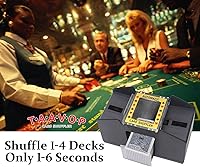 Vista 2 de Barajador de cartas 2-4 baraja automática, funciona con pilas máquina barajadora de tarjetas eléctrica para UNO/Poker/Playing Card