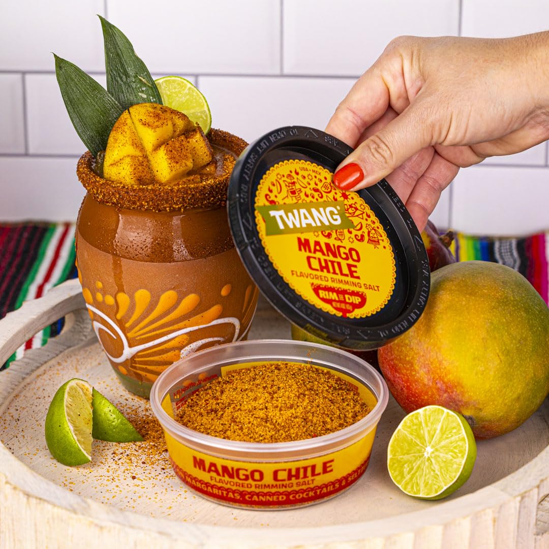Twang Flavored Salt Rimmer, Mango Chile, for Margaritas, Mocktails, Smoothies and Micheladas, 4 Ounce (Pack of 12)