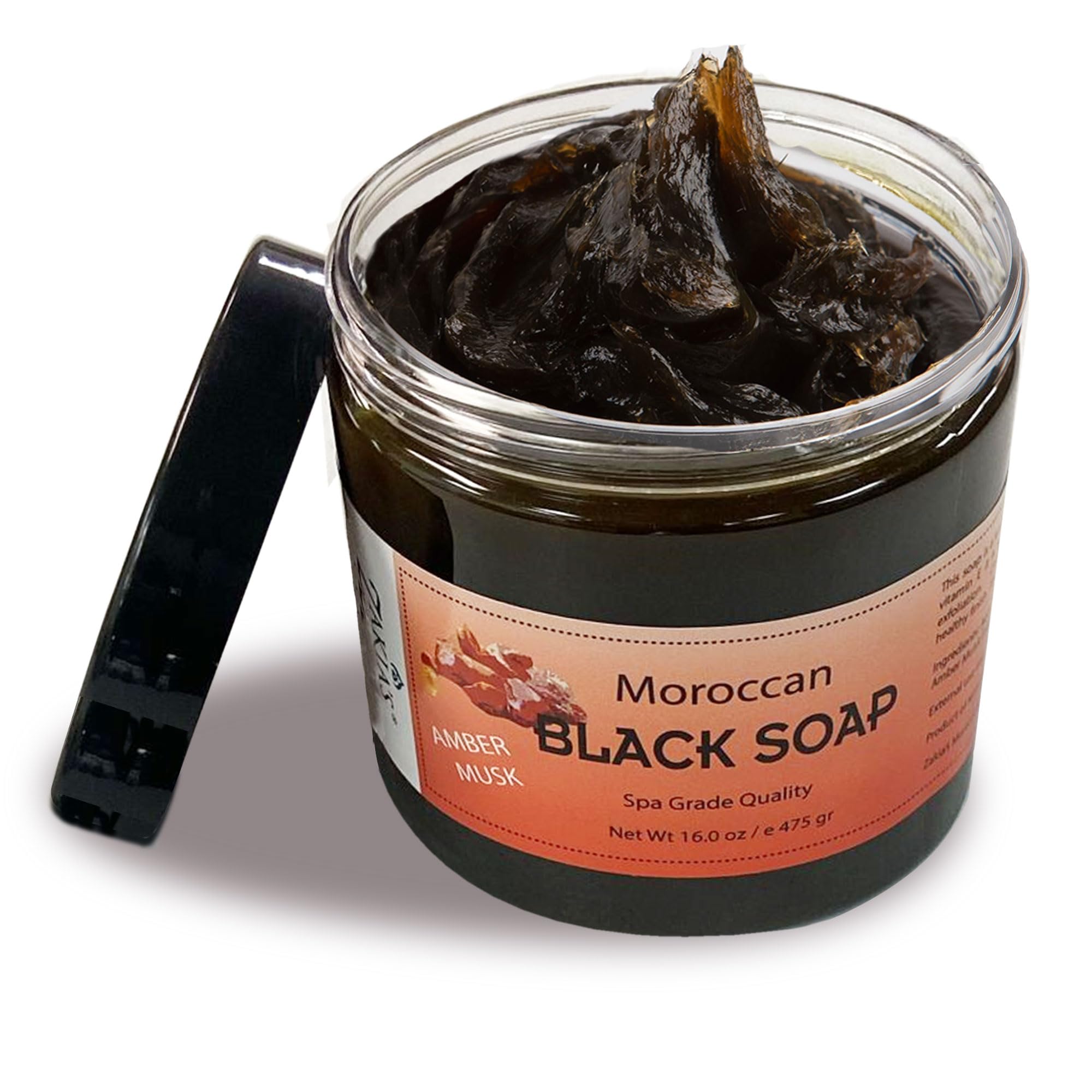Moroccan Black Soap - Amber Musk -16 oz value size