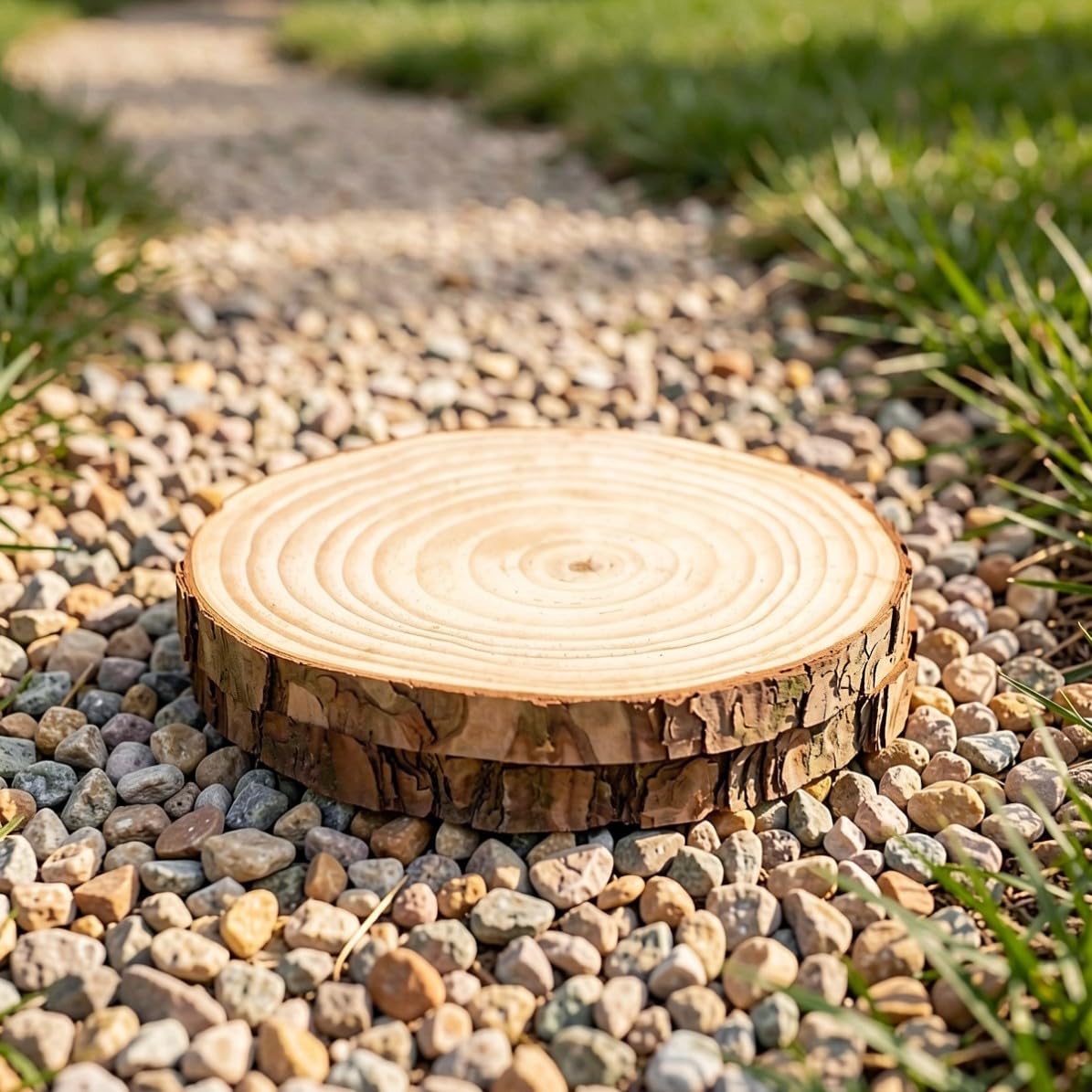 Yardenfun 4 Pièces Pierres de Jardin Rondes à Texture Bois, 20 Cm