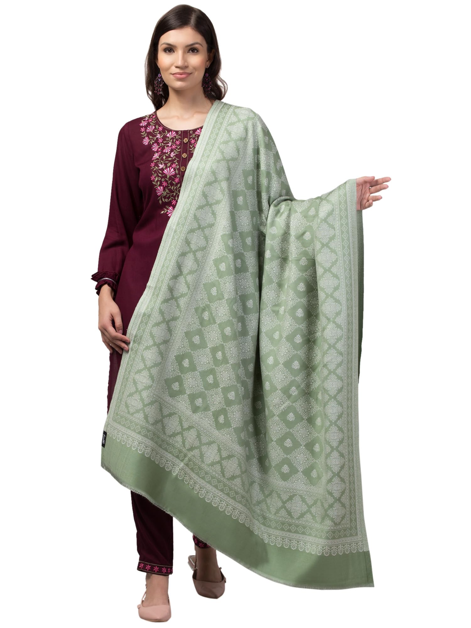 tweedle Women’s Barfi Design Acrylic Shawl/Stole for Winters (40 x 80 Inches)-picture-29