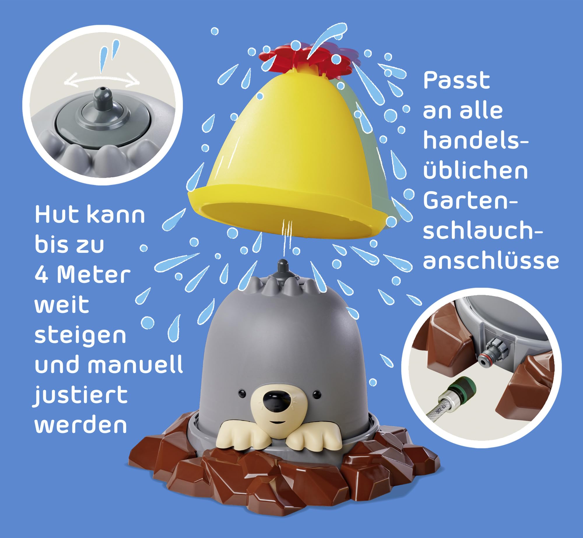 Aquaplay - Taupe Arroseuse - Jeu d'eau pour Enfants - Plein Air - Raccord Tuyau d'Arrosage - Dès 3 Ans - 8700001590