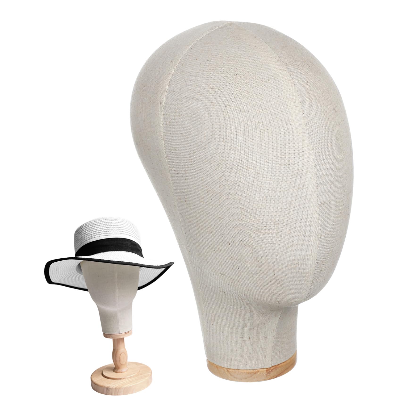 LIFKOME Hat Display Head Model Linen Wig Mannequin Stand for Jewelry Scarves Glasses and Caps Display Multipurpose Use Smooth Surface for Safe Styling and Drying