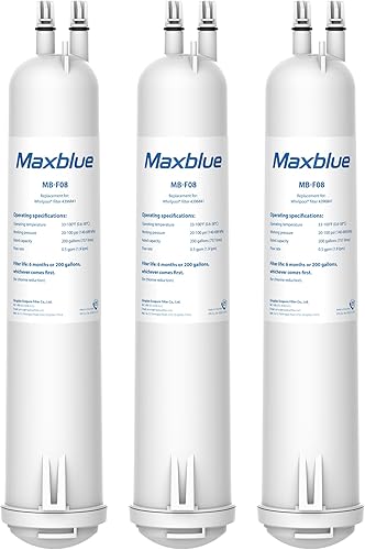 Maxblue MB-F08 Repuesto para 4396841, Everydrop Filter 3, EDR3RXD1, 4396710, Kenmore 46-9083, 46-9030, filtro de agua para refrigerador, 3 filtros