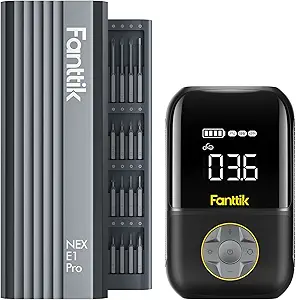Fanttik Electric Screwdriver E1 PRO, 2 Gears Torque, Cordless, Repair Tool Set and X8 Portable Tire Inflator