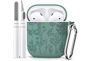 Flower Engraved AirPods Case: Stylish Case for Apple Airpods 2nd Generation Charging Case