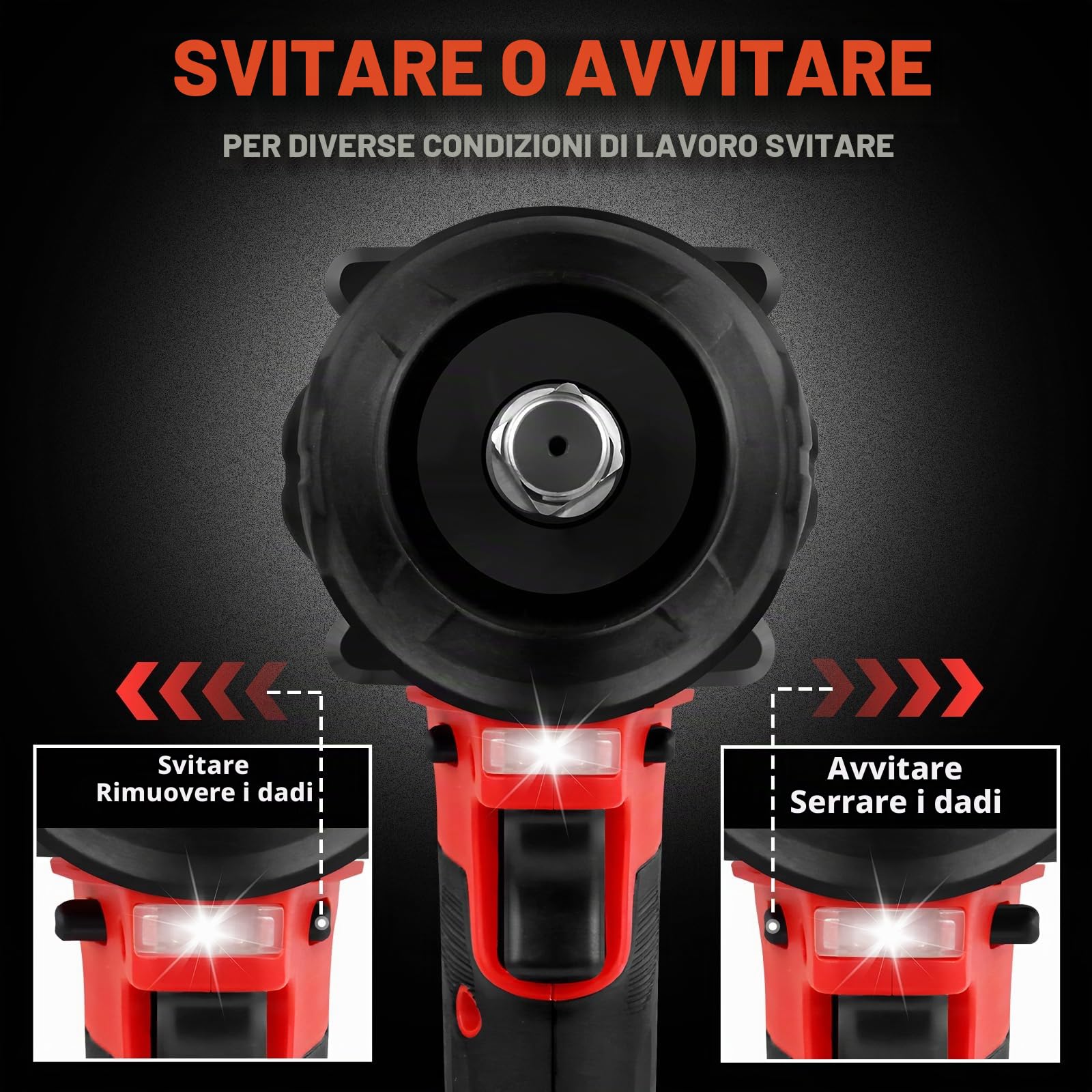 TEENO Avvitatore a Impulsi 700 Nm 1/2", 20V Brushless Avvitatore ad Impulsi con 2 Batterie da 4000mAh,4 Bussole (17/19/20/21mm), Testa Pivotante 180° & 90°,Caricatore Rapido