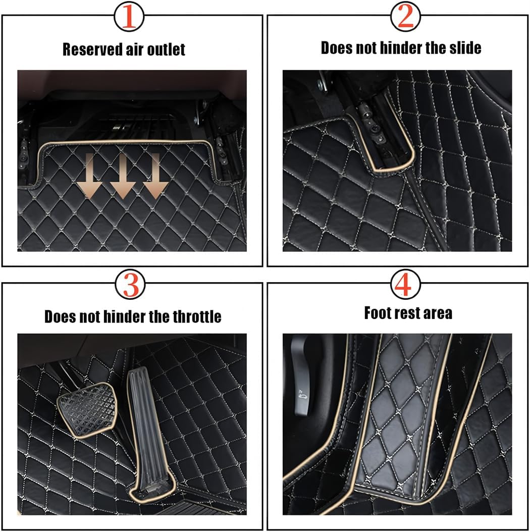 Custom Personalized Car Floor Mats，Luxury Full Coverage All Weather Car Mats,Anti-Slip Leather Car Floor Liners,Custom Floor Mats Fit for 99.6% of Sedans,SUVs and Trucks (3D red)