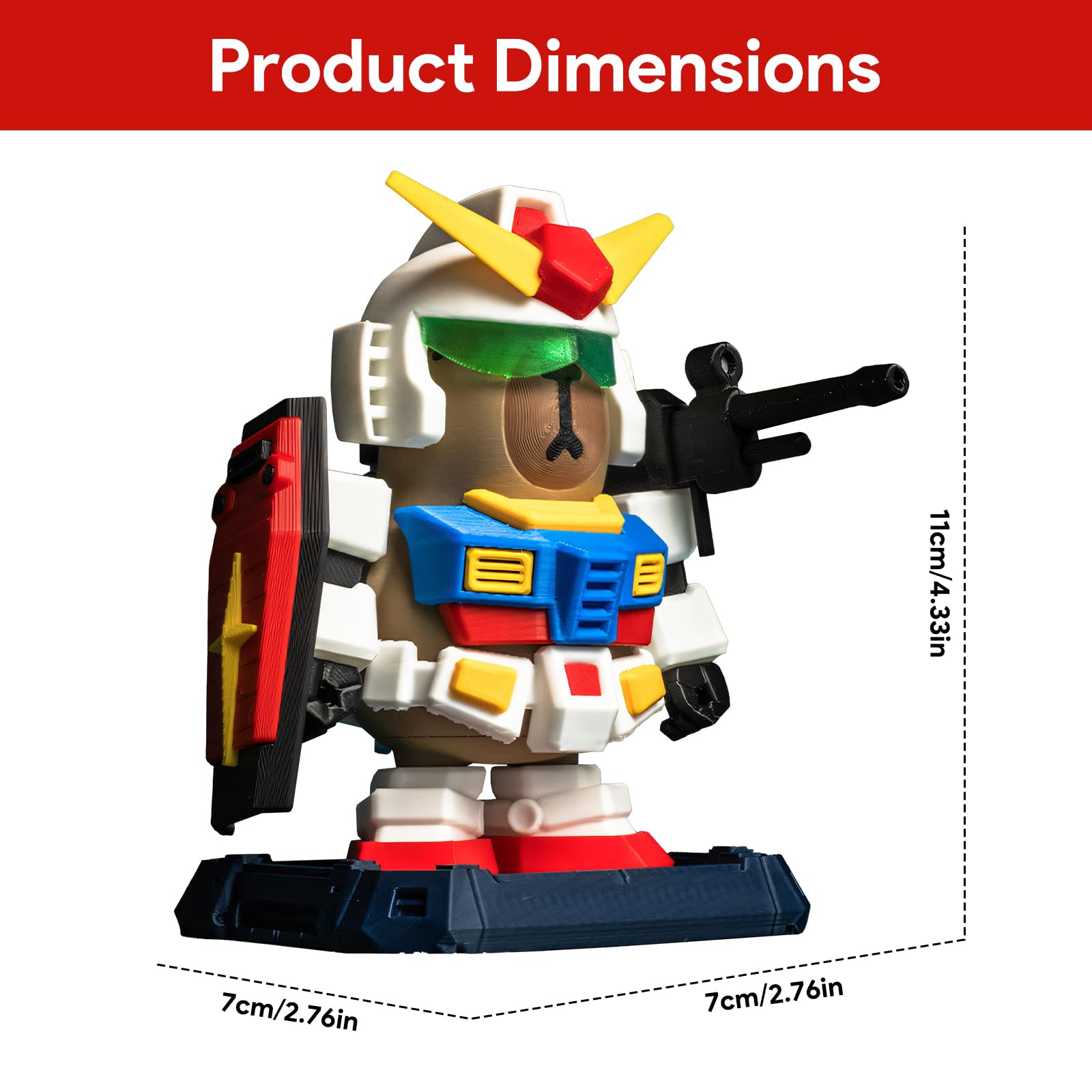 zhongko Magnetic Capybara Figurine, 3D Printed Detachable Mechanical Armour Desktop Toy - Image 2