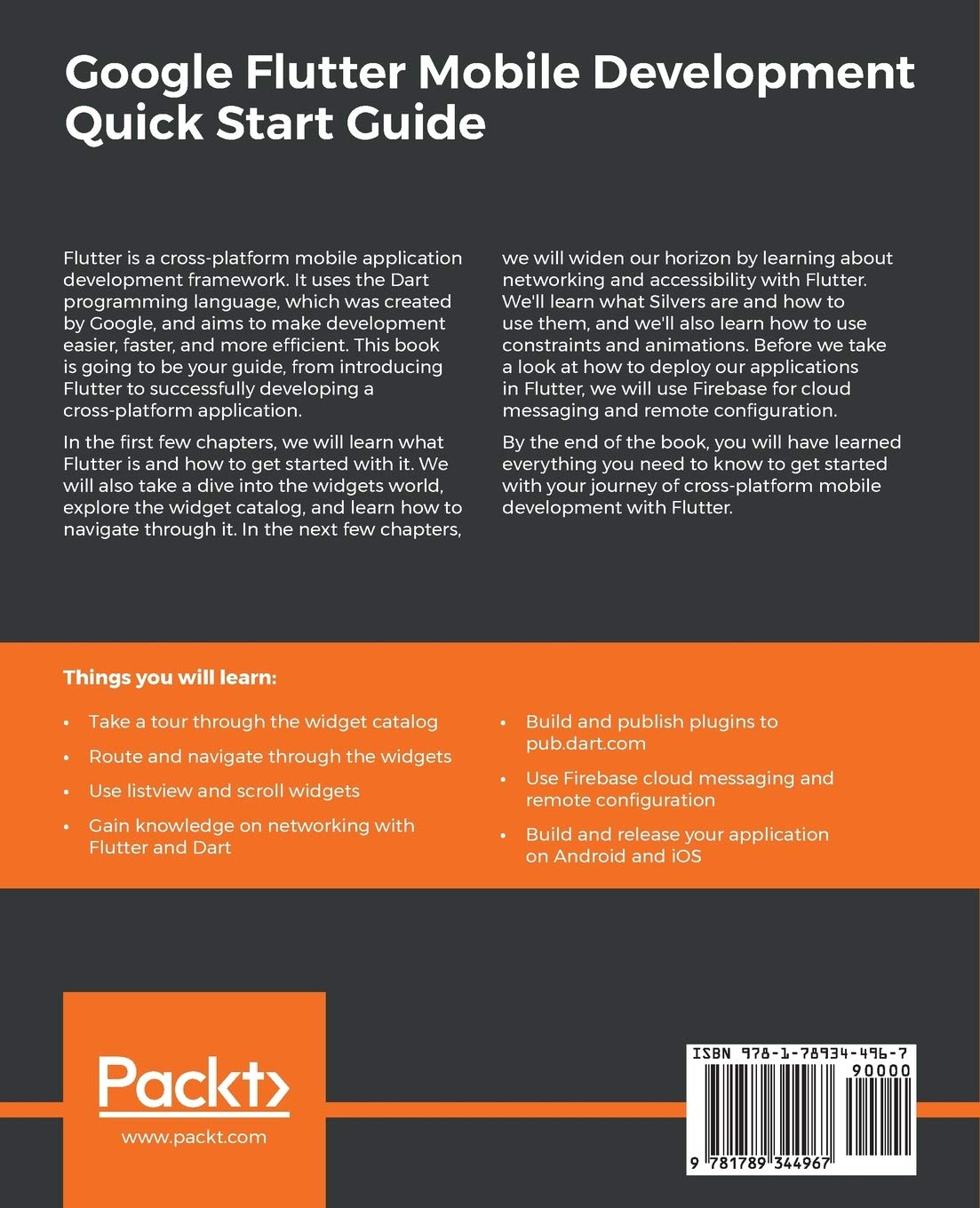 Google Flutter Mobile Development Quick Start Guide: Get up and running with iOS and Android mobile app development