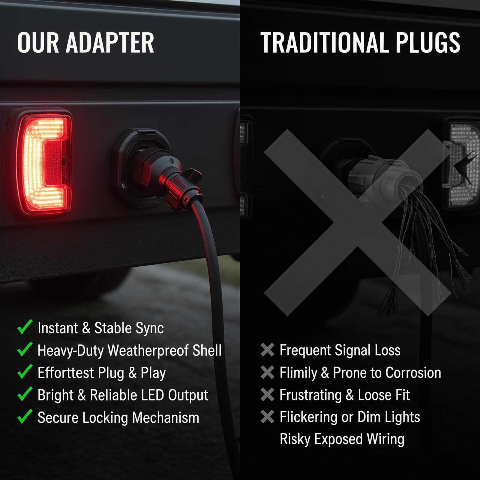 13 Pol Anhänger Adapter - Canbus Kompatibel - 12V Anhängerstecker 13 Polig Nach ISO 11446 mit LED Anzeige - Stecker Für PKW Anhänger - Wasserdicht Für Wohnwagen Trailer Fahrradträger
