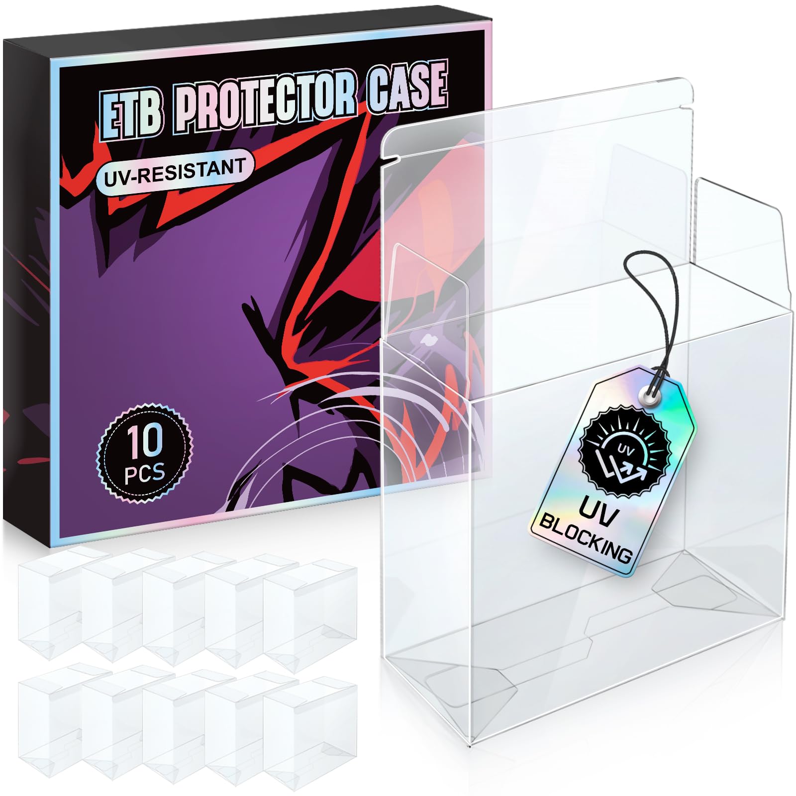 Photo 1 of ?99% UV-Blocking? PKMN ETB Protector Case, Elite Trainer Box Protector, ETB Box Plastic Display Case-Compatible with Elite Trainer Boxes, 0.5mm Thick, Scratch-Resistant Material