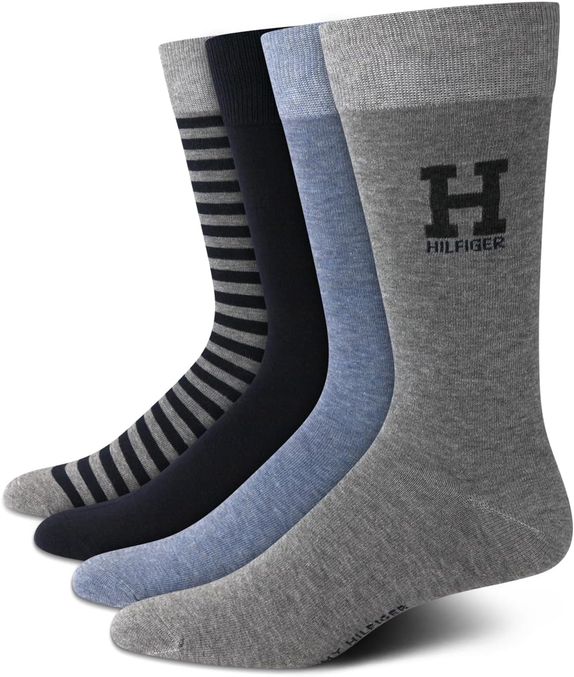 Tommy Hilfiger Men's Reinforced Heel Cotton Dress Socks (4-Pack)